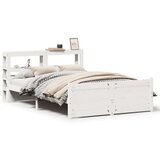 vidaXL Posteljni okvir z vzglavjem bel 120x200 cm trdna borovina, (21304016) | Shoptok.si