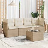  5-dijelni vrtni set sofa s jastucima bež od poliratana | shoptok.hr