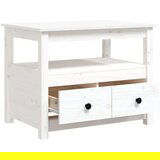  Klubska mizica bela 71x49x55 trdna borovina, (20711351) | Shoptok.si