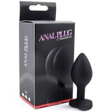 Sunfo - silikonski analni dildo sa kamenom u obliku srca (crno-bijeli) | shoptok.hr