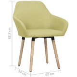 vidaXL Blagovaonske stolice od tkanine 2 kom zelene | shoptok.hr