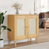 vidaXL Komoda SENJA smeđa izgled ratana 80x35x80 cm masivna borovina | shoptok.hr