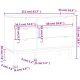  Ladičar OTTA smeđe-bijeli 111x43x73,5 cm od masivne borovine | Eponuda.com
