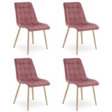  SPLIT stolica - tamnoružičasti baršun / noge od hrasta x 4 | shoptok.hr