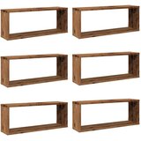 vidaXL Stenske kockaste police 6 kosov starinski les 60x15x23 cm | Shoptok.si
