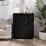The Living Store Komoda črna 60x34x75 cm trdna borovina - Komoda, (21438080) Cene