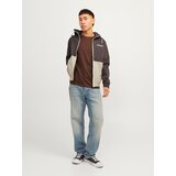 Jack & Jones Prijelazna jakna 'Jjerush' sivkasto bež / tamno smeđa / bijela | shoptok.hr
