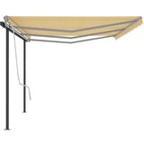  Tenda na ručno uvlačenje sa stupovima 6 x 3 m žuto-bijela | shoptok.hr