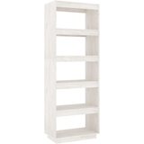 Furnova Knjižna omara za razdelitev prostora bela 60x35x167 cm borovina, (21933475) | Shoptok.si