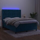 Krevet box spring s madracem LED tamnoplavi 140x200 cm baršun | Eponuda.ba