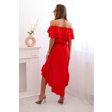 Kesi Włoski Women's off-the-shoulder dress with a longer back red | Shoptok.si