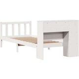  Knjižna postelja brez vzmetnice bela 75x190 cm trdna borovina | Shoptok.si