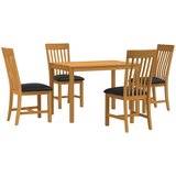  Blagovaonski set 5 kom. Crna Čvrsto Hrastovo Drvo | shoptok.hr