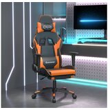  Masažni gaming stol z oporo za noge črno in oranžno um. usnje | Shoptok.si