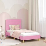  Otroški posteljni okvir z vznožjem Roza 80 x 160 cm blago, (5000104730) | Shoptok.si