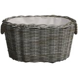  Košara za drva za ogrjev s ručkama 59 x 42 x 28 cm siva od vrbe | shoptok.hr