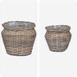  Košarica za saksije s pohranom 2 pcs Siva Lacak ratan | shoptok.hr