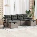  6-dijelni set vrtnih sofa od poliratana s jastucima sivi | shoptok.hr