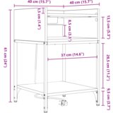 vidaXL Noćni ormar Dimljeni hrast 40 x 40 x 61 cm Konstruirano drvo | shoptok.hr