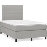 vidaXL Boxspring postelja z vzmetnico svetlo siva 120x190 cm blago | Shoptok.si