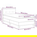 Box Postelja s škatlastim vzmetenjem z blazino krem 90x190 cm tkanina, (22083119) | Shoptok.si
