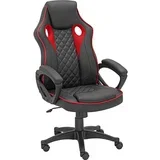 GAMING STOL kovina, umetna masa, tekstil rdeča, črna