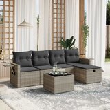 Maison Chic Seti vrtnega pohištva - Vrtna garnitura - Vrtni pohištvo set 6-delna z blazinami siv poli ratan, (21808150) | Shoptok.si