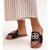 Gemre Black flip-flops decorated with a Perkin buckle | Shoptok.si