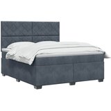  Boxspring krevet s madracem Tamnosiva 140 x 200 cm Baršun | shoptok.hr