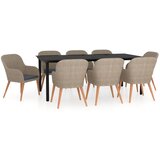  9-dijelni vrtni blagovaonski set s jastucima smeđi | Eponuda.com