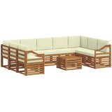  Set vanjskih sofa 10 kom. Prirodna i krem | shoptok.hr