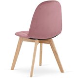 Bora stolica - tamnoružičasti baršun / prirodne noge x 4 | shoptok.hr