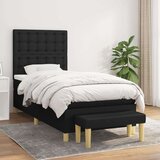  Box spring postelja z vzmetnico črna 90x200 cm blago, (20791799) Cene