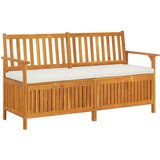 The Living Store Klop za shranjevanje z blazino 148 cm trden akacijev les - Klop, (21483802) | Shoptok.si