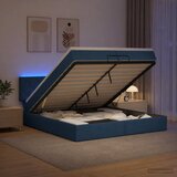  od pjene s madracem i LED-om Plava 200 x 200 cm Tkanina | shoptok.hr