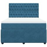 vidaXL Box spring postelja z vzmetnico modra 140x190 cm žamet, (21309832) | Shoptok.si
