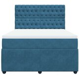 vidaXL Krevet s oprugama i madracem plavi 140x190 cm baršunasti | shoptok.hr