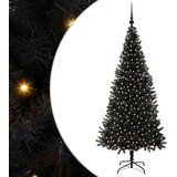 vidaXL Božično drevo med 300 LED z stojalom Črna 180 cm PVC | Shoptok.si