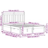  Krevetna konstrukcija Vosak smeđa 205,5 x 165,5 x 100 cm | shoptok.hr