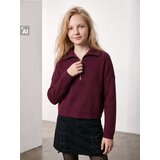 Sinsay Rebrasti džemper half-zip s viskozom | shoptok.hr