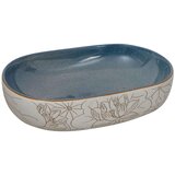 Nadgradni umivaonik pješčano-plavi ovalni 59x40x14 cm keramički | shoptok.hr