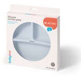 BabyOno Siilicone Plate 6m+ silikonska posoda s priseskom Blue 1 kos | Shoptok.si