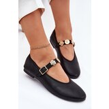 Boto Women's Ballerinas With Strap And Golden Decorations Black Firicene | Shoptok.si