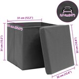  Kutije za pohranu s poklopcima 10 kom sive 32x32x32 cm tkanina | Eponuda.com
