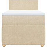 vidaXL Okvir kreveta s oprugama i madrac krem 80x200 cm od tkanine | shoptok.hr