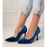 D/CEO Navy blue velvet stiletto pumps Bales | Shoptok.si