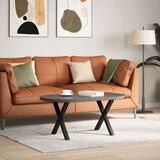 vidaXL noge kavne mize v obliki črke x 2 kosa črna 38x(42-43) cm jeklo | Shoptok.si