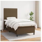  Krevet s oprugama i madracem tamnosmeđi 100 x 200 cm od tkanine | shoptok.hr