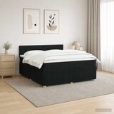  Boxspring krevet s madracem Crna 140 x 190 cm Tkanina - Crna 140 x 190 cm Prošiveno gumbima Cijene