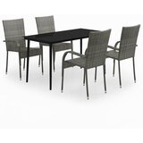  5-dijelni vrtni blagovaonski set sivo-crni | shoptok.hr